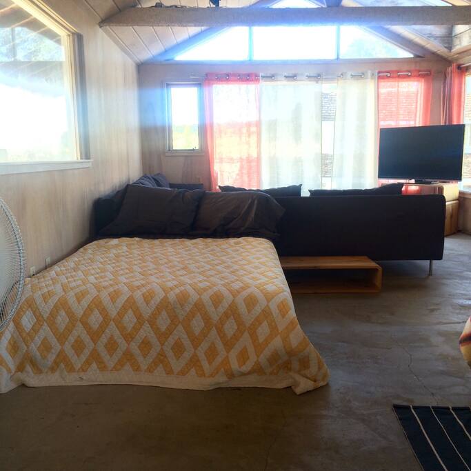 Comfy full size bed.