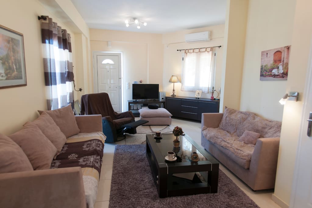 Maisonette Entrance and Common space - Living room with coach,sofa bed and lazy boy