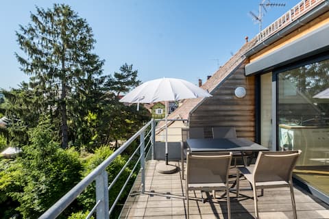 Top Airbnb: 2 bright rooms, large terrace à Strasbourg