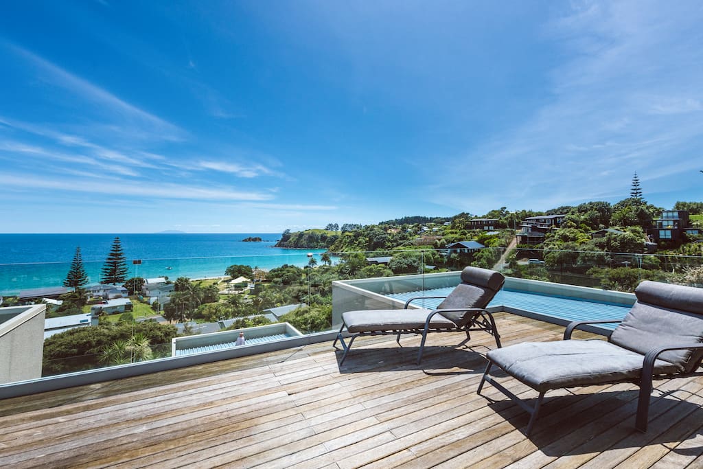 Relaxing on the deck with overlooking Palm Beach