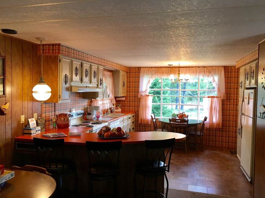 The kitchen has a fridge, dishwasher, microwave, and range. I love the kitchen, you will never want to leave.