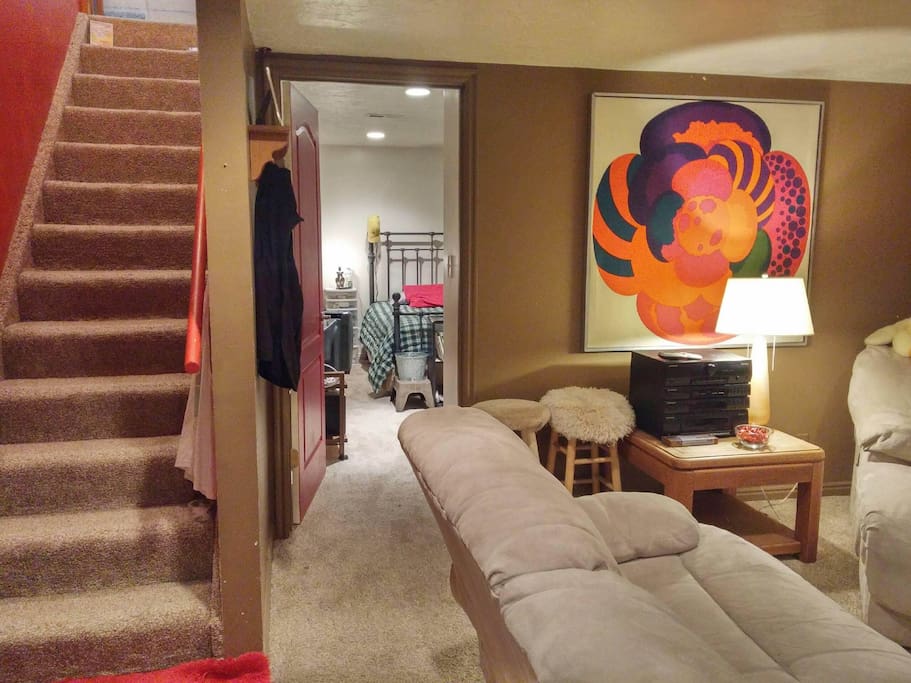 Your entrance to your living room & private Bedroom in background