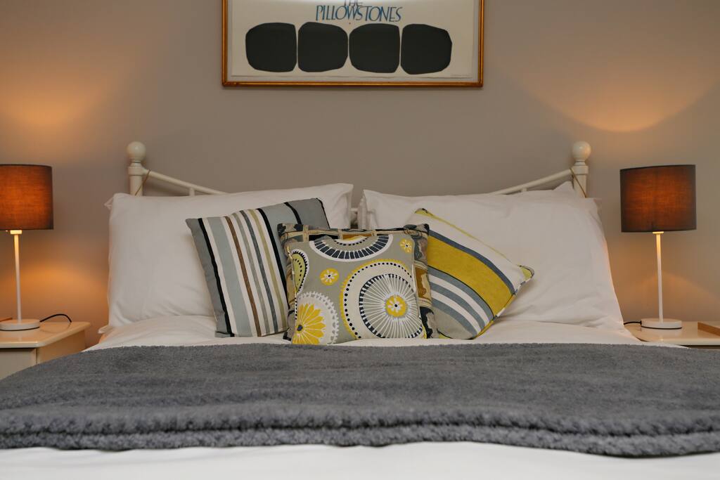 The master bedroom comes with a very comfortable double bed and plenty of storage space