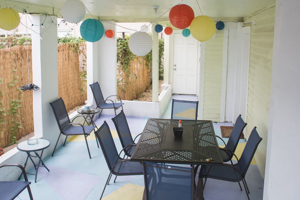 Our festive patio!