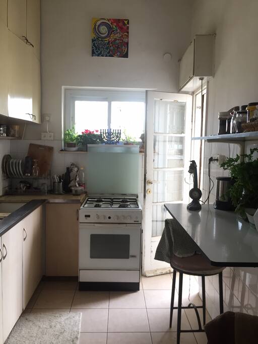 the kitchen