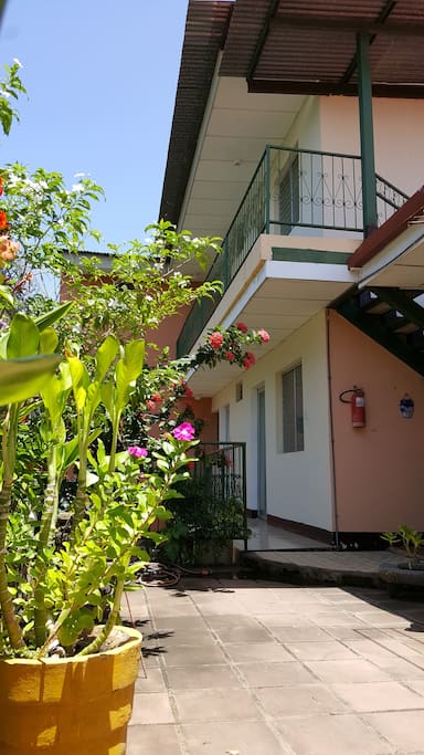 A view of our rooms from the garden.