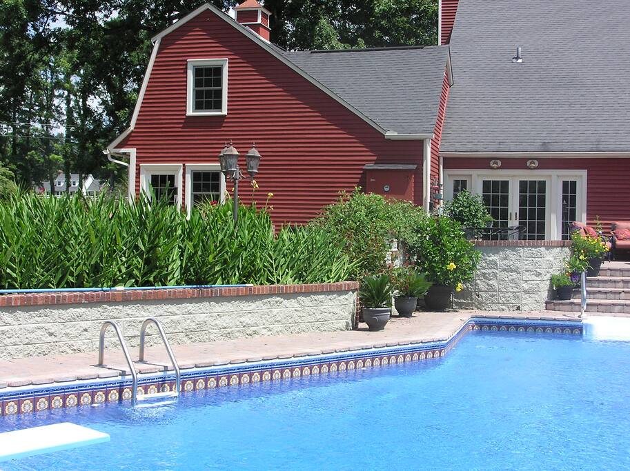 View of Carriage house suite from the pool