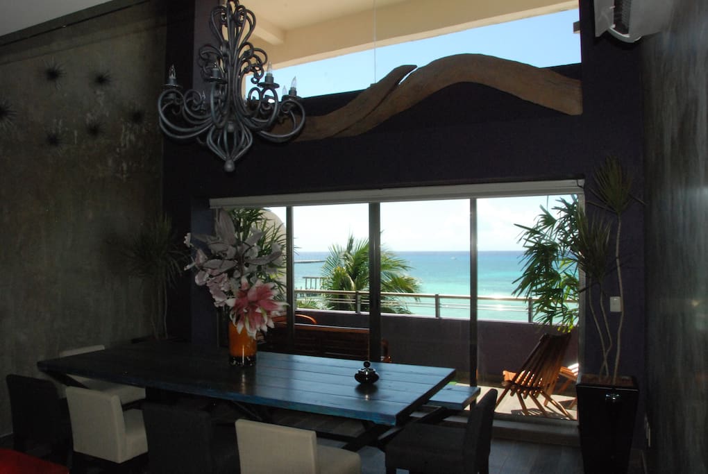 dinning room with ocean view