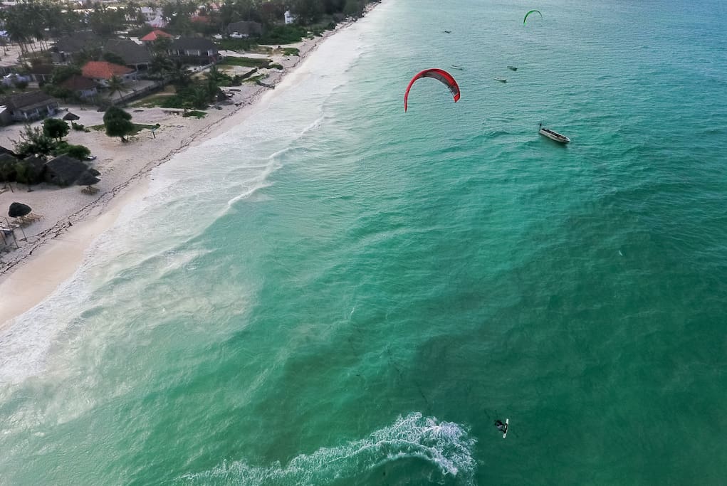 World class kite surfing on site