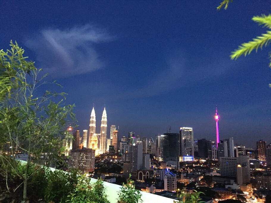 Rooftop view at night