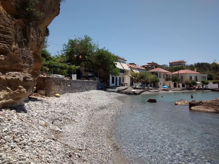 the beach infront of the apartment