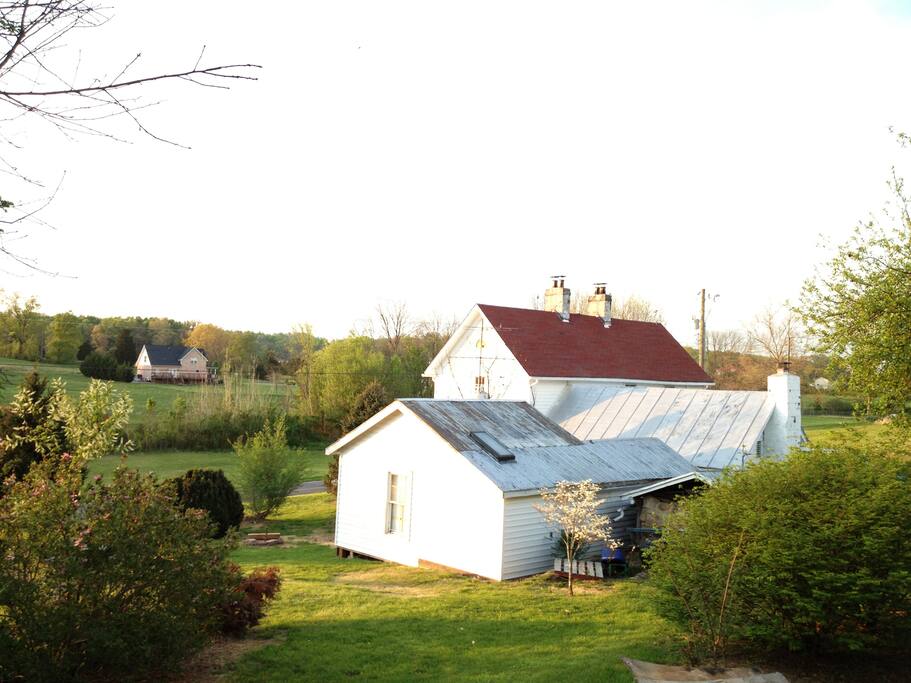 View of the homestead and guesthouse from the backyard.