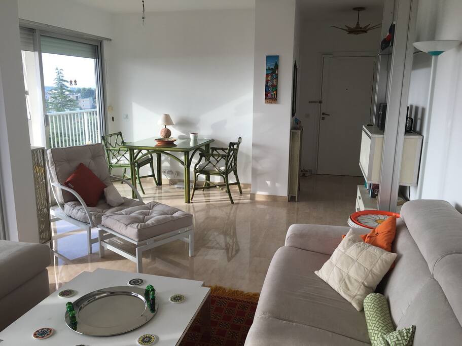 View to dining area - open plan sitting room & dining area with huge Windows & terrace