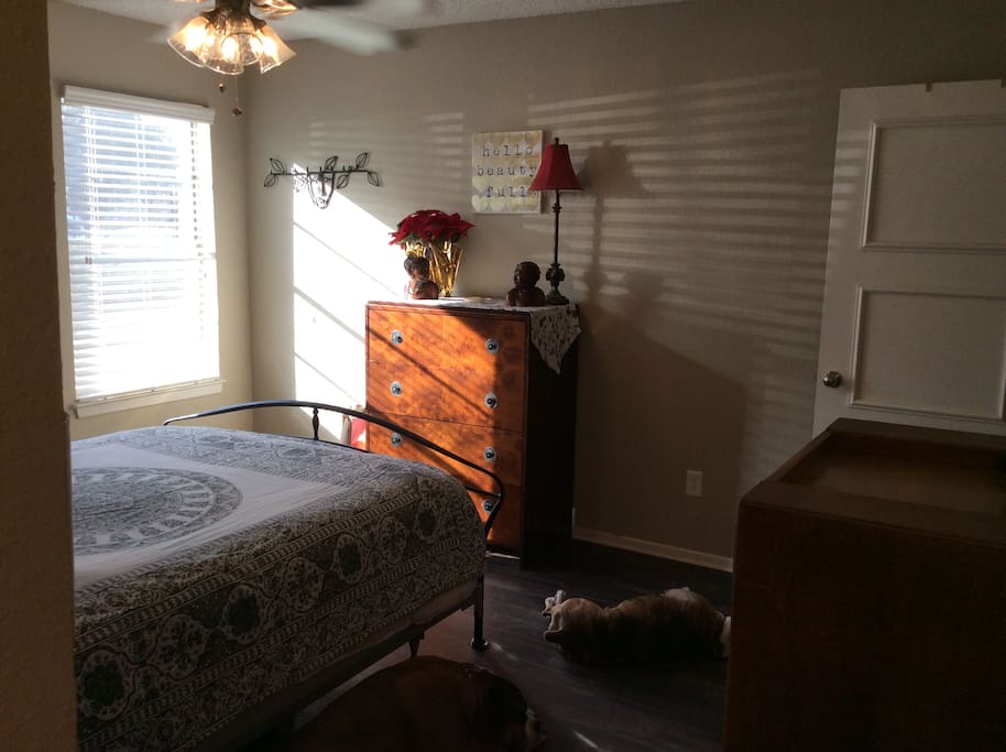 Great light. 2 chest of drawers to use.