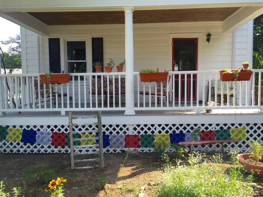 Outdoor Porch with vegetable garden