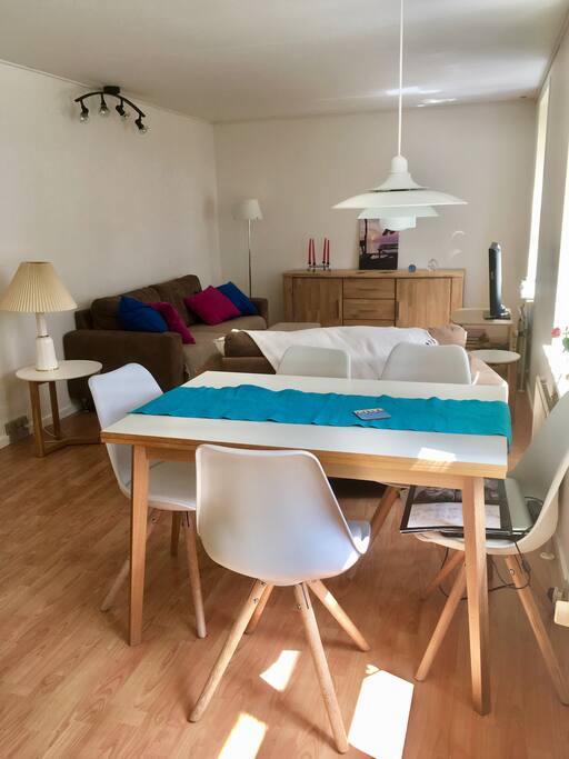 Dining table, that extends for 8 people. More matching chairs available on request.