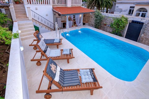 Villa Radovani Hvar private pool,  panoramic view
