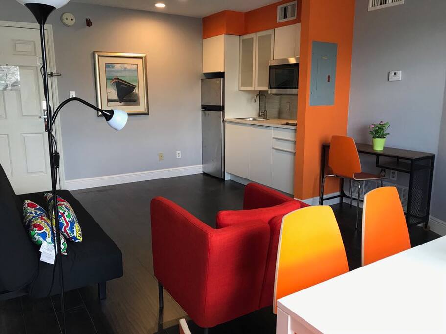 Cocina, sala y comedor