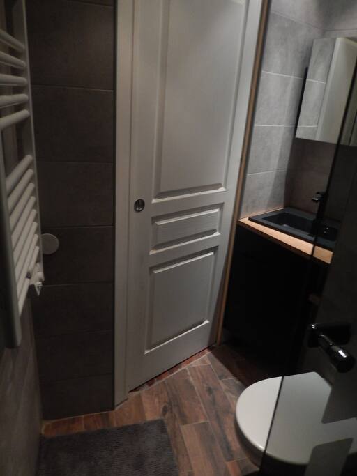 -Speakers in the ceiling
-Shower
-Toilet
-towel drying heater