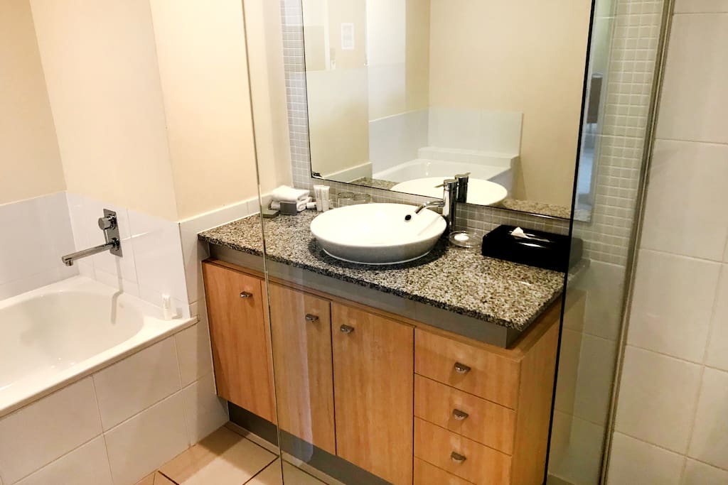 One of Two Bathrooms, Walk in Shower