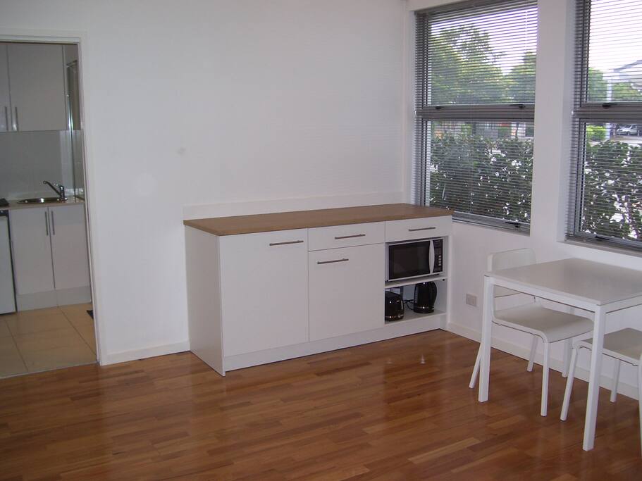 Microwave jug toaster fridge sink