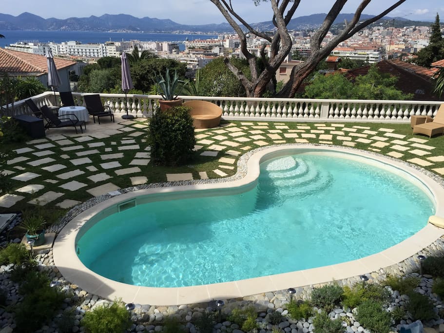 Panaramic view of Cannes and Garden