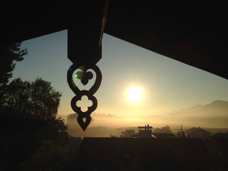 Sonnenaufgang, von der Ferienwohnung aus gesehen