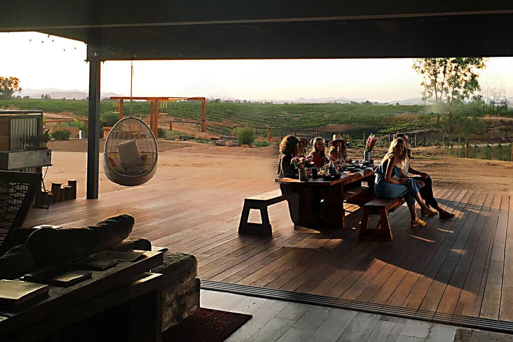 Guests often gather on the back deck at sunset and in the morning