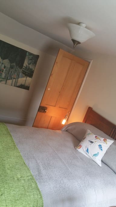 (New) bed has a pillowtop mattress ... so comfy!