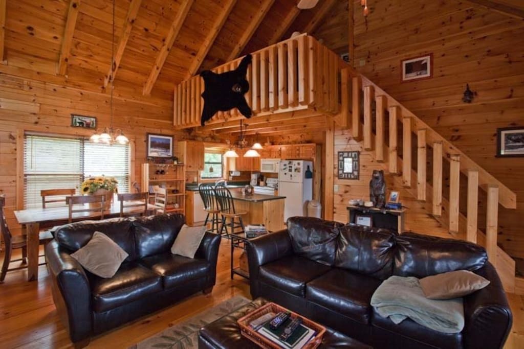Leather seating in the sitting area