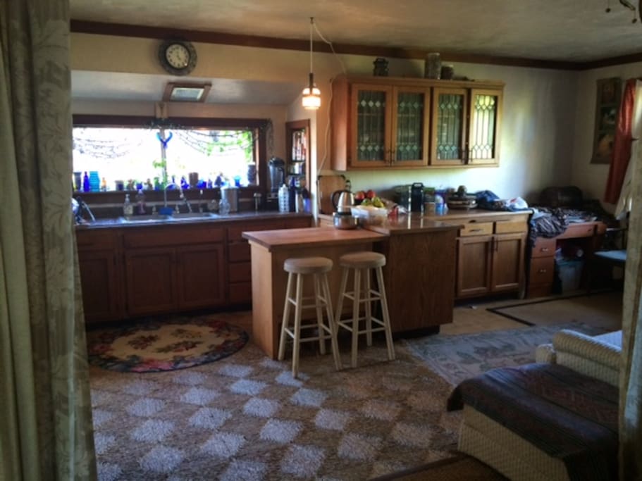Bright fully loaded kitchen.