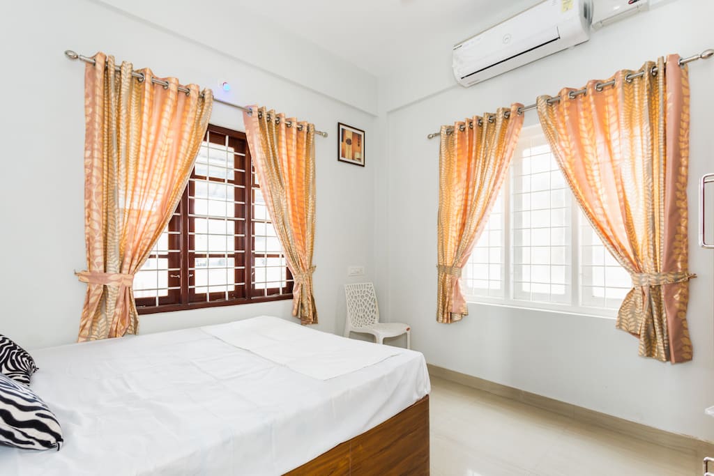 Air conditioned room with windows to let in natural light