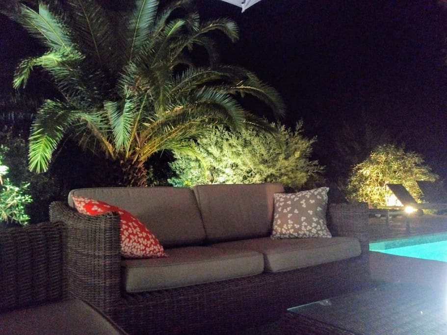 Salon terrasse piscine