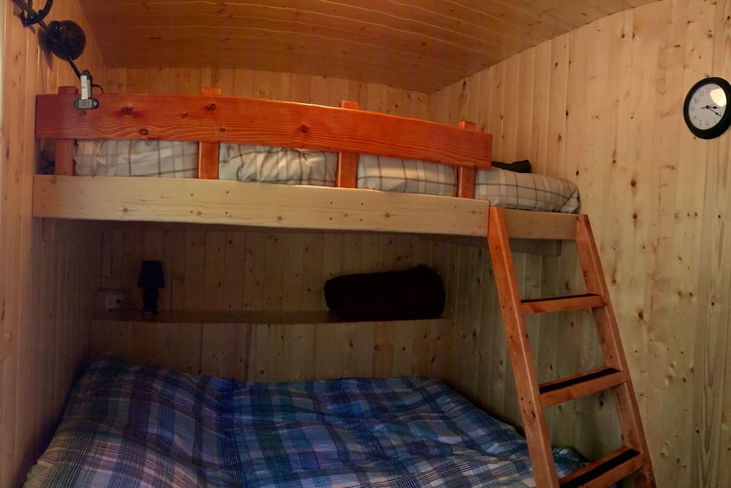 Two Queen beds; as bunk beds!