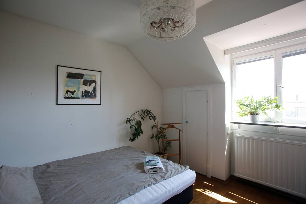 Your room with a 1,6x2.0 m. bed.