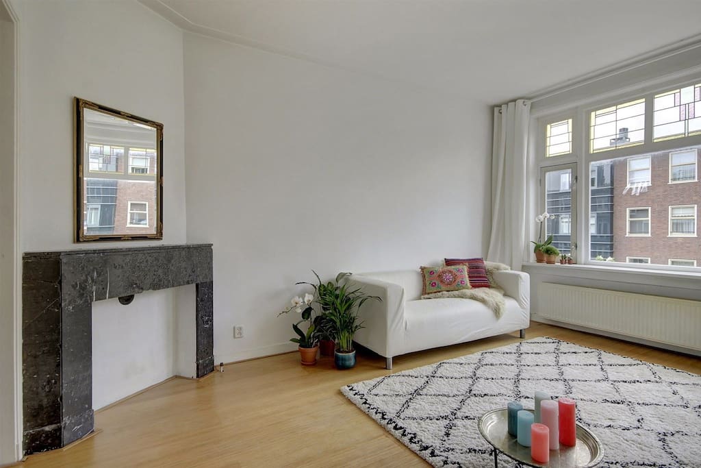 Livingroom with stain-glassed windows