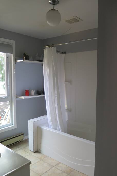 Washroom with shower/bath