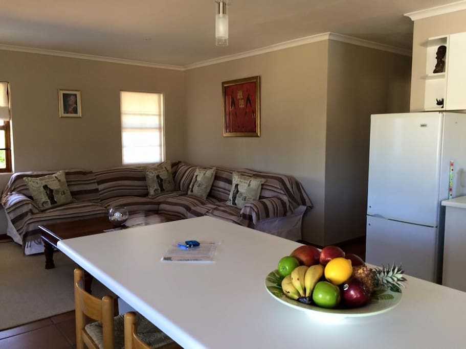 Kitchen overlooking lounge
