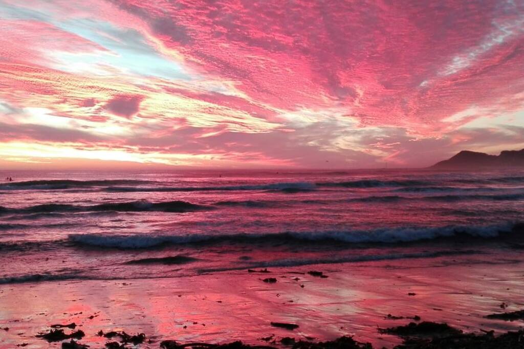 Vibrant sunset in June