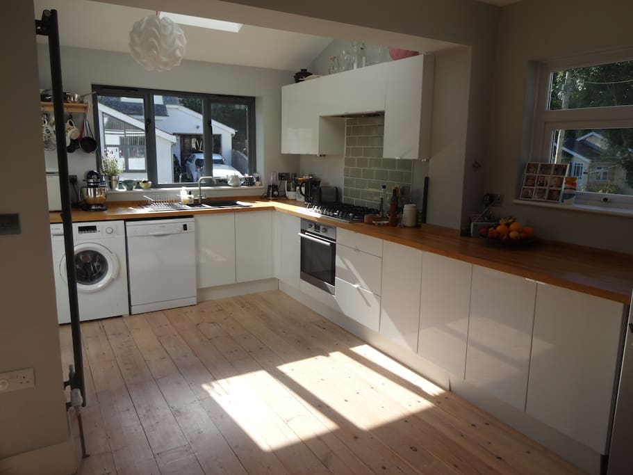 The open plan kitchen