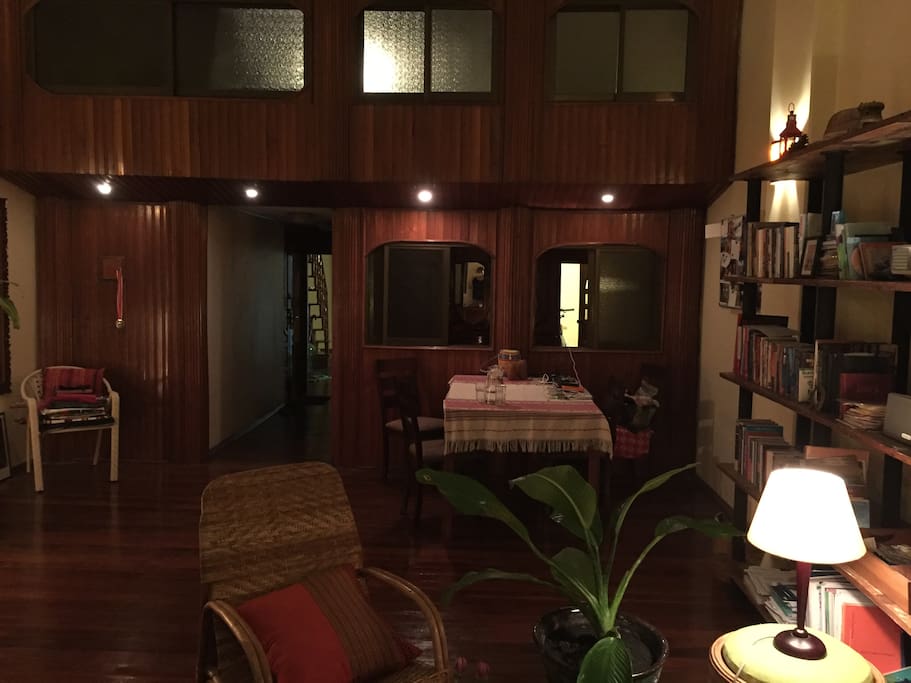 Living room, looking towards entrance and kitchen