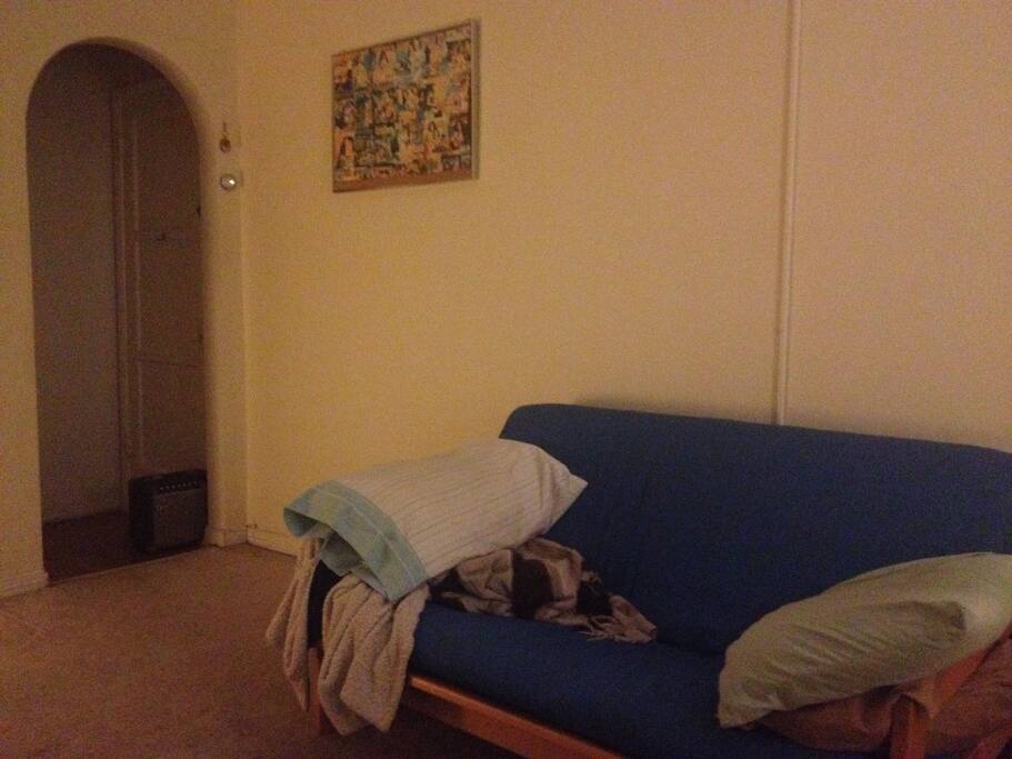 Futon is firm and easy pull out for maximum space and comfort 24/7