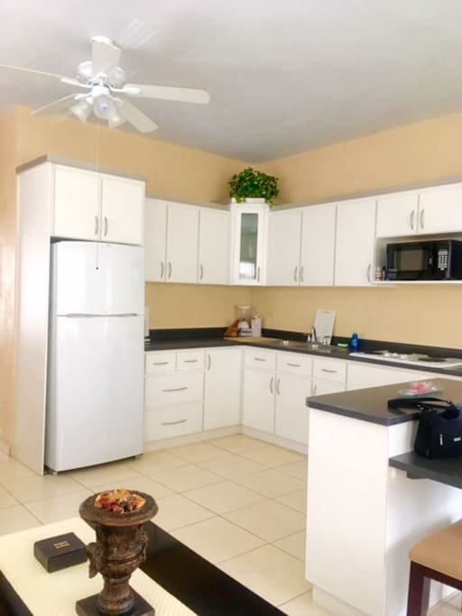 Las Delicias 718-564-0000 - Road PR-110 kilometer 29.3 Fully stacked kitchen: assorted pots, cutting board, silverware, cups, drinking glasses, coffee maker, microwave, wine cork-opener, paper towel, dish washing liquid and much more!