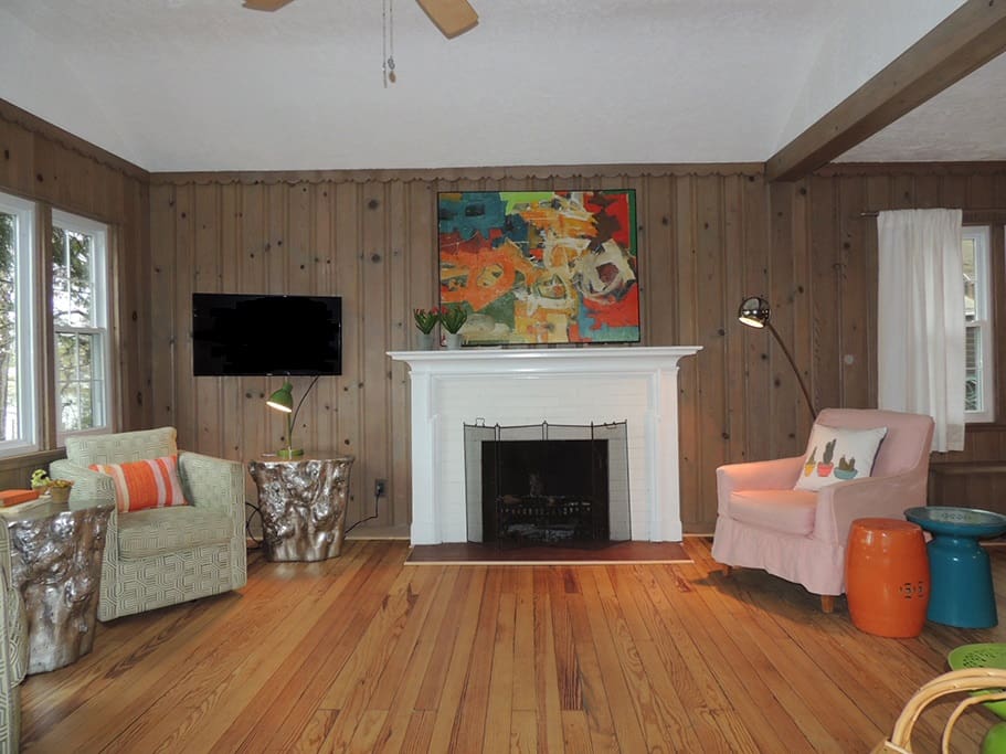 Living room with views of the river
