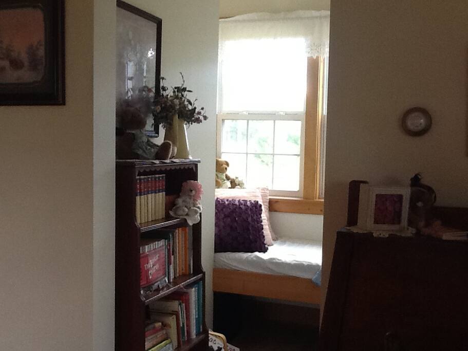 Our lovely inviting window seat nook.