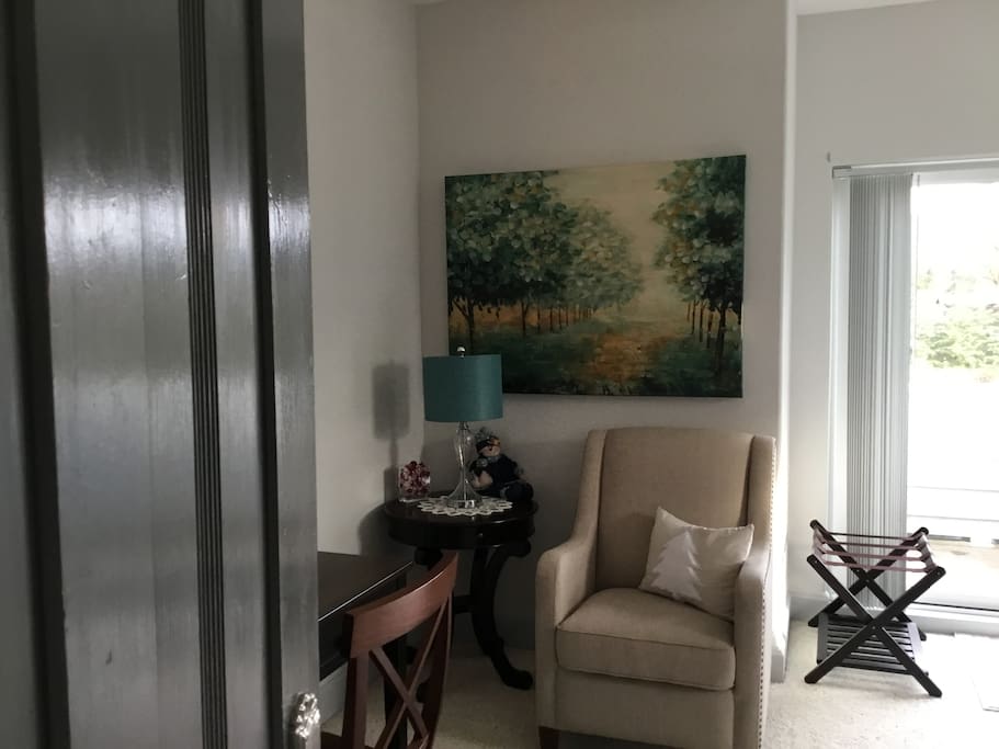 Sitting area inside guest room