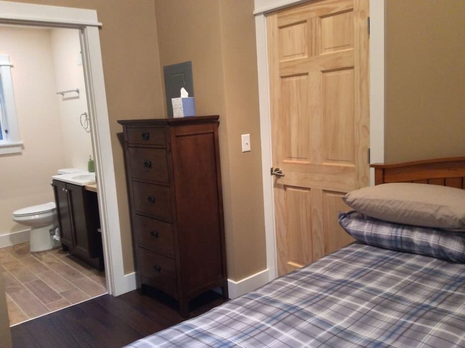Separate bedroom with ensuite bath