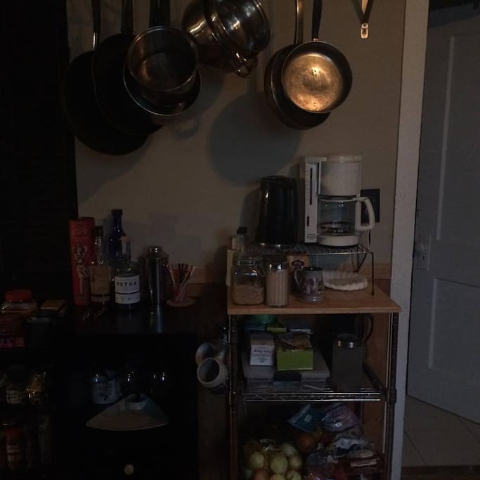 Bar and coffee station.