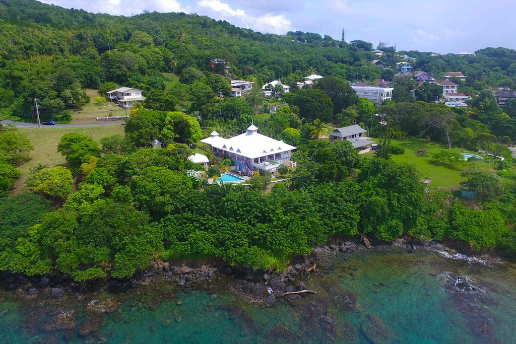 Aerial view from the sea