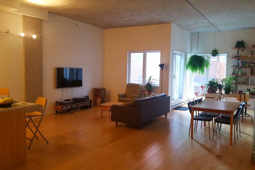Living room area and dining room area